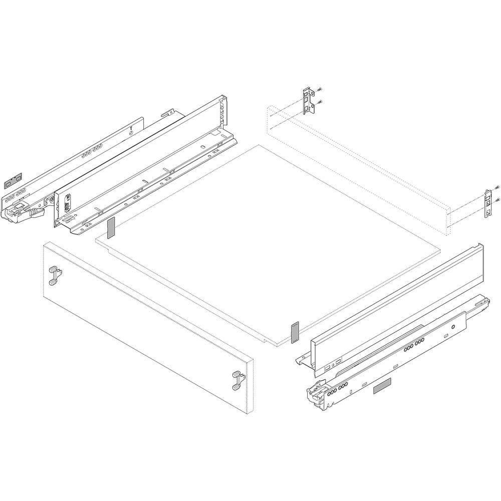 Blum 770M5002S LEGRABOX Pure Çekmece Yanı Takım Orion Gri Mat NL:500 mm