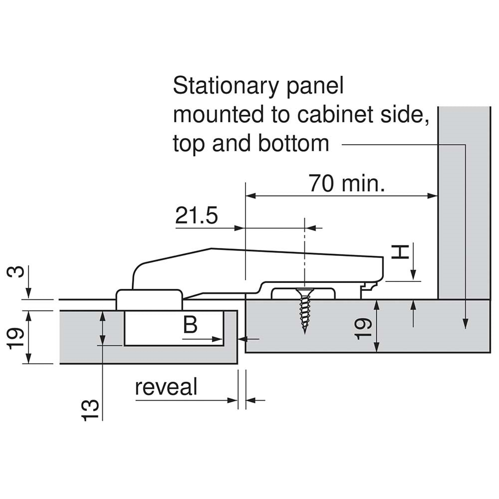 Blum 79T9550 CLIP top Kör Köşe Kapak Menteşesi 95°