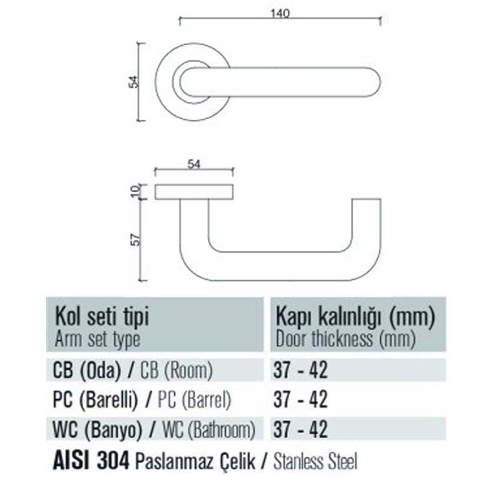 901 İ Saten Rozetli Yale (Dış) Kapı Kolu