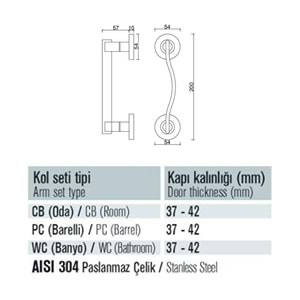 013 S Saten Krom Çekme Kapı Kolu 20 cm