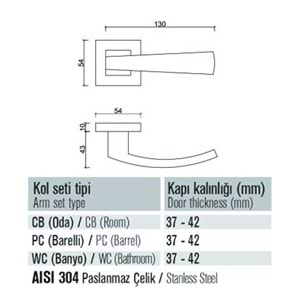 1021 Saten Rozetli Oda Kapı Kolu