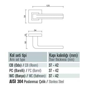 1052 K Saten Rozetli Yale (Dış) Kapı Kolu