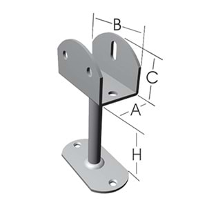 Ermo Sunta Ayağı 19x40x30 mm H:60 mm Kalktı