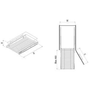 Bagımsız Teleskopik Raylı Çekmece 55 Kapak