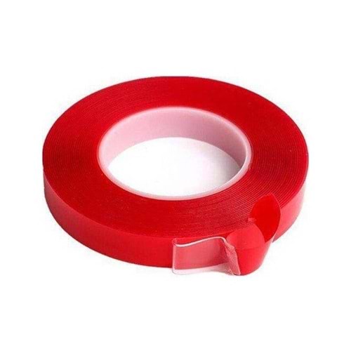 Çift Taraflı Silikon Bant VHB 10 mm x 2 m Kırmızı 25 Kg