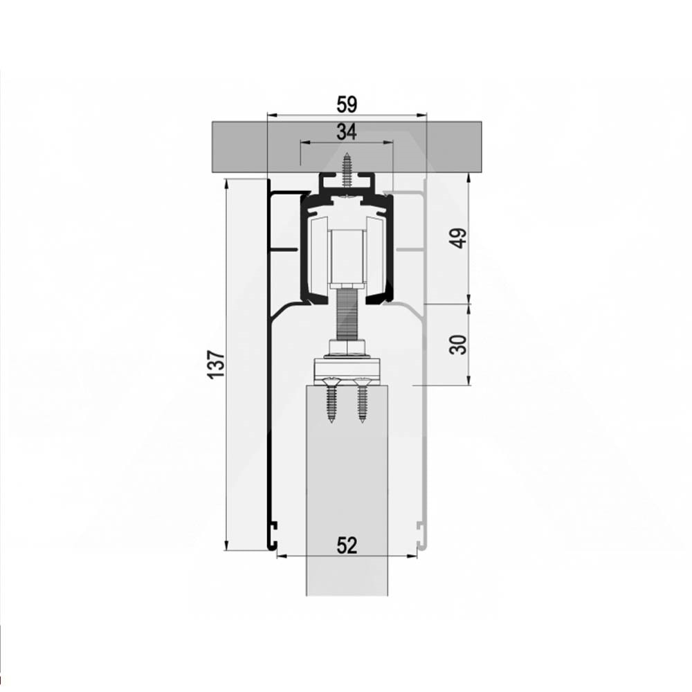 Albatur 120 Kg Ayarlı Tek Yön Yavaşlatıcılı Halatlı Sürgülü Kapı Sistemi 9801