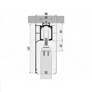 Albatur 120 Kg Ayarlı Tek Yön Yavaşlatıcılı Halatlı Sürgülü Kapı Sistemi 9801