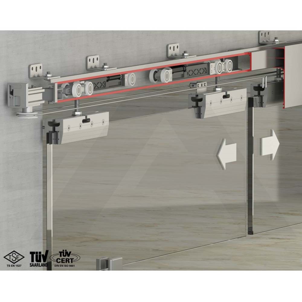 Albatur 120 Kg Çift Yön Frenli Senkronize Sürme Cam Kapı Sistemi