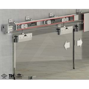 Albatur 120 Kg Çift Yön Frenli Senkronize Sürme Cam Kapı Sistemi