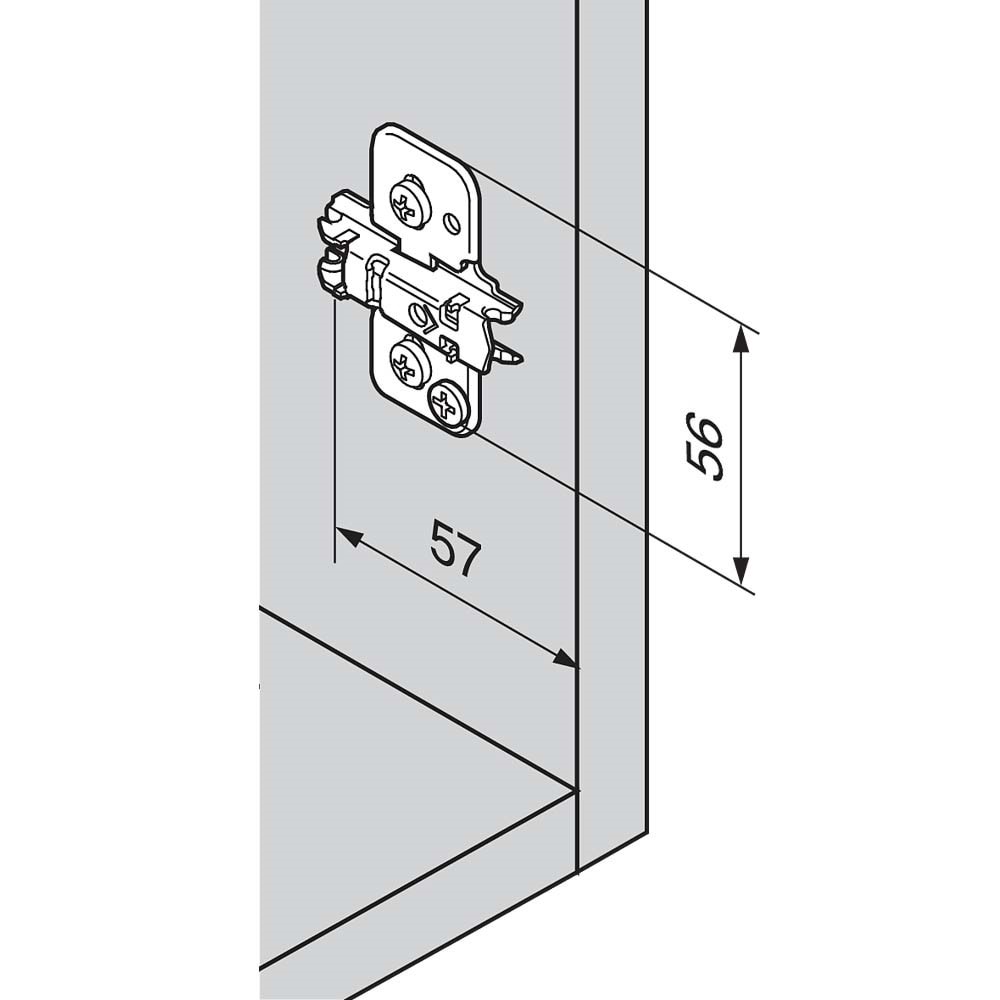 Blum 173H7100 Clip Ekzantrik Menteşe Tabanı Haç Tipi Siyah