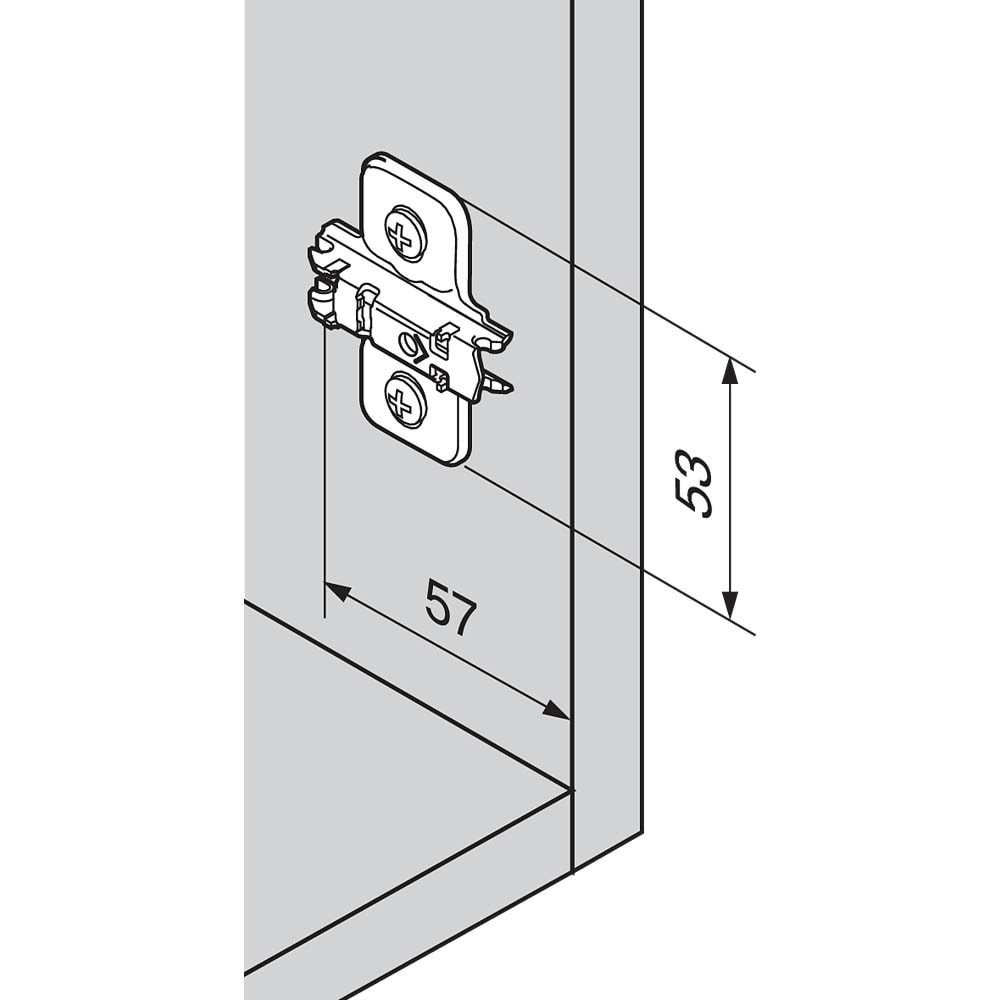 Blum 173L6100 Clip Menteşe Tabanı Haç Tipi