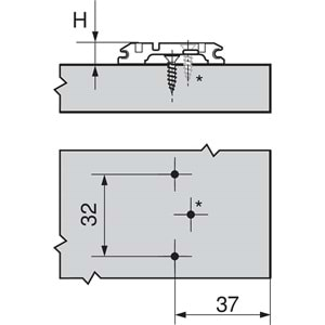 Blum 173L6100 Clip Menteşe Tabanı Haç Tipi