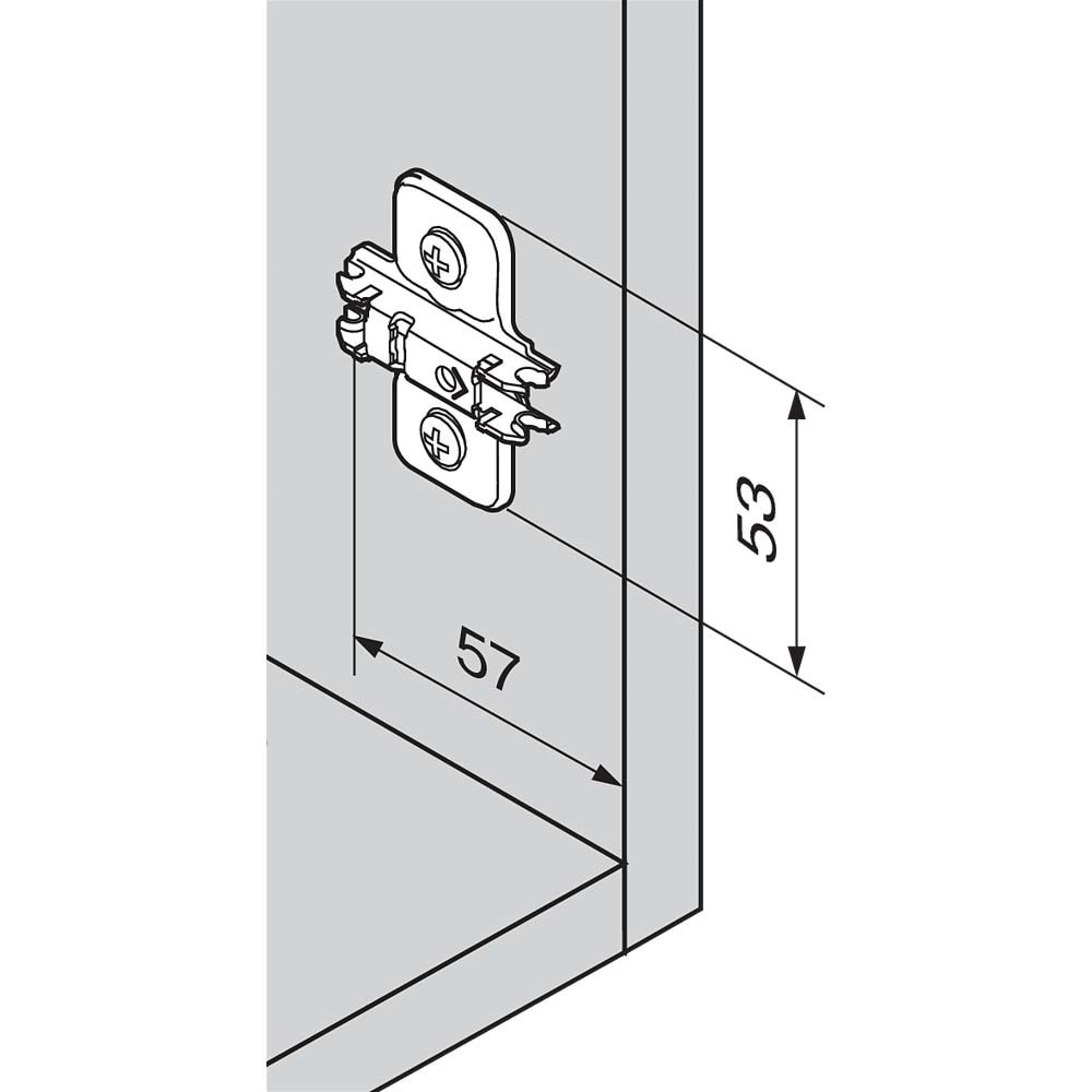 Blum 173L6130 Clip Menteşe Tabanı Haç Tipi H: 3 mm