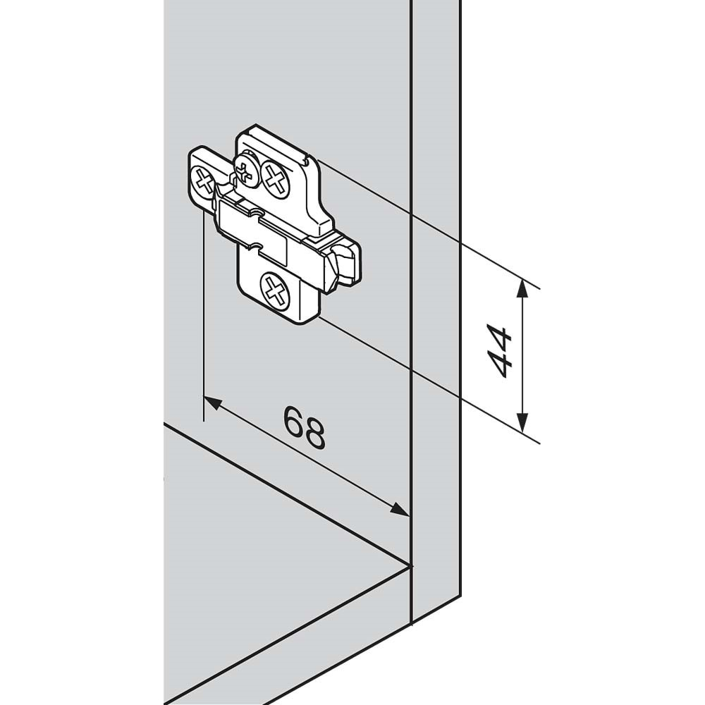 Blum 175H7190.22 Clip Menteşe Tabanı Haç Tipi H: 18 mm