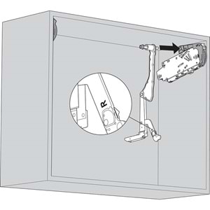Blum 20S3500.06 Aventos HS Eğimli Kalkar Kapak Kol Mekanizması Takım 350-800 mm