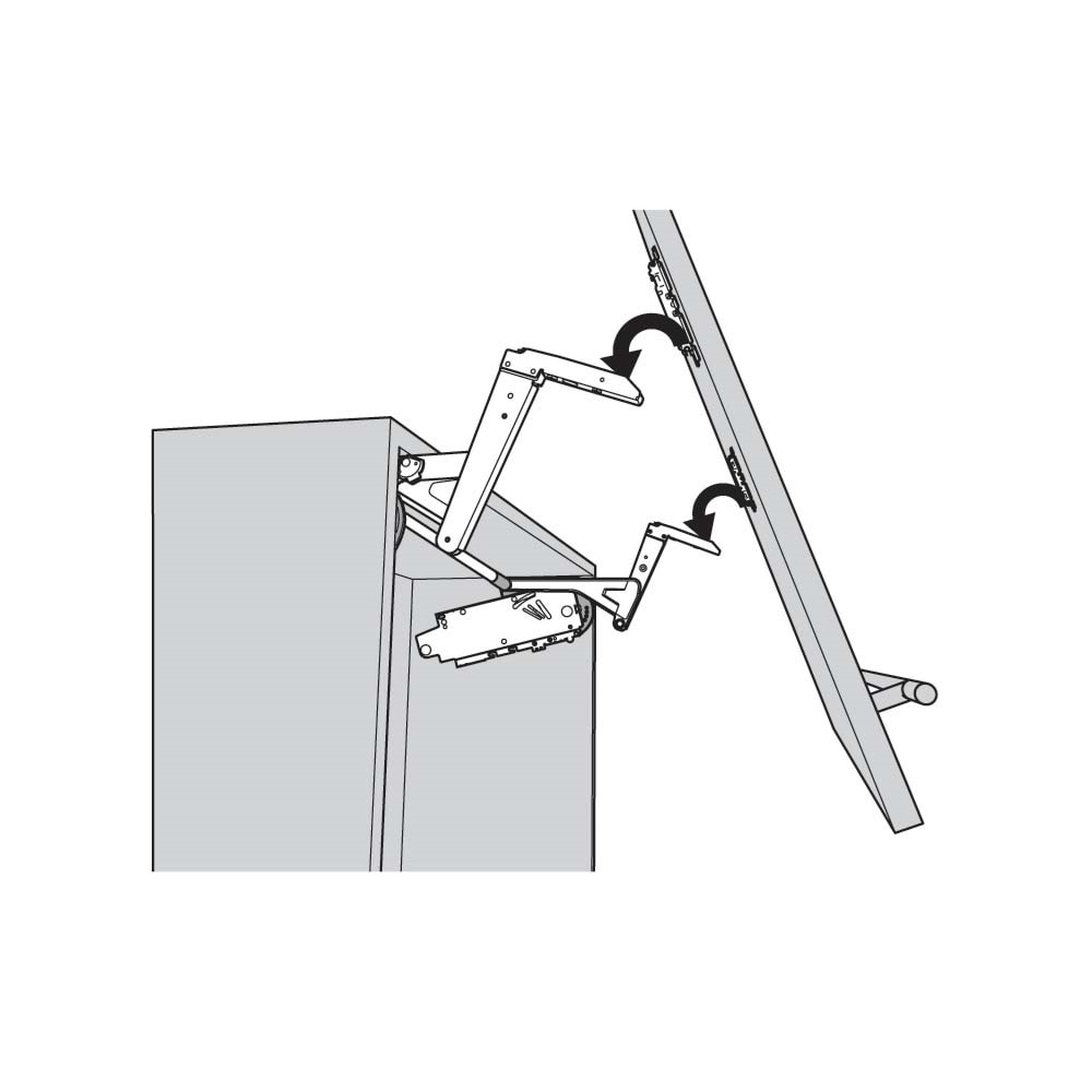 Blum 20S3500.06 Aventos HS Eğimli Kalkar Kapak Kol Mekanizması Takım 350-800 mm