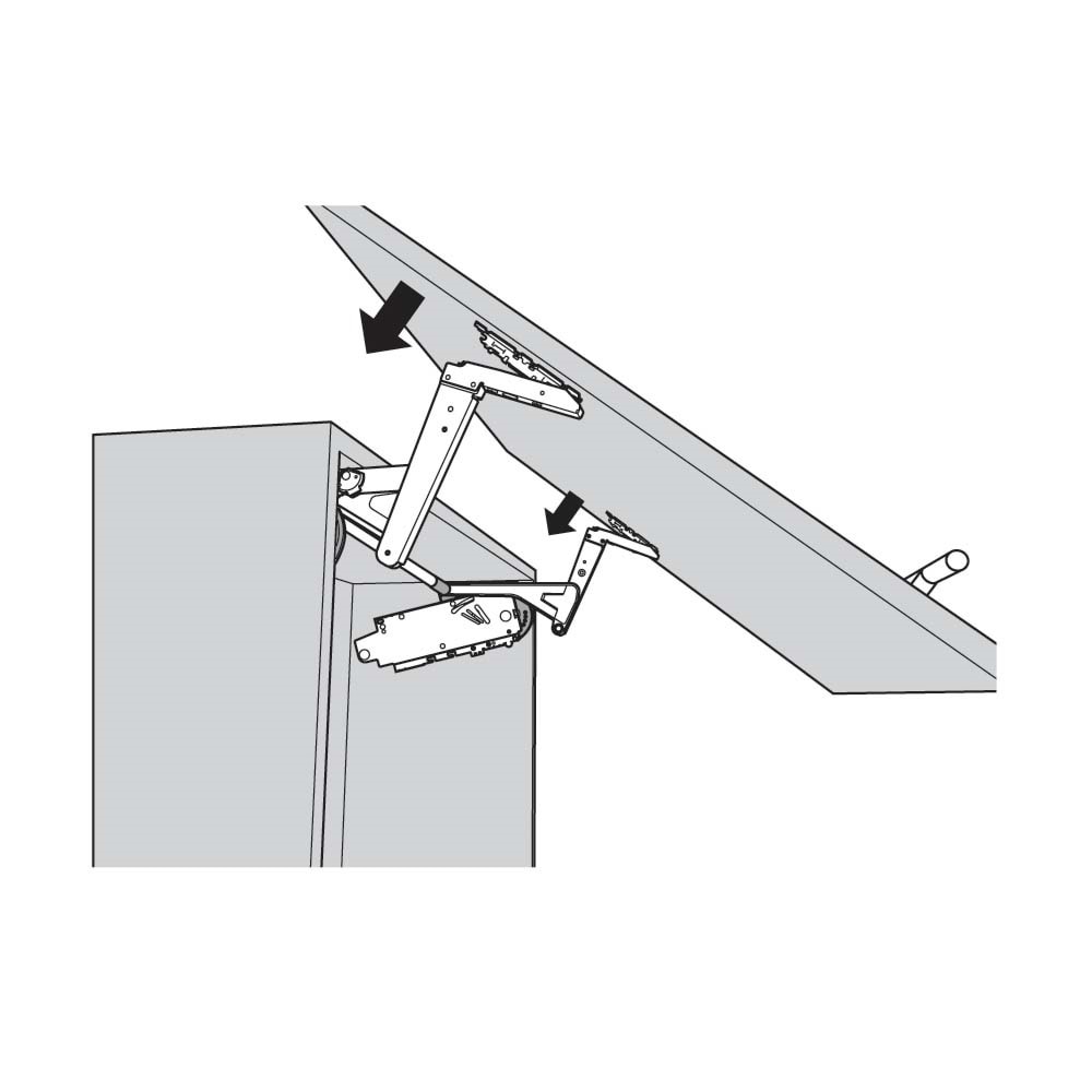 Blum 20S3500.06 Aventos HS Eğimli Kalkar Kapak Kol Mekanizması Takım 350-800 mm