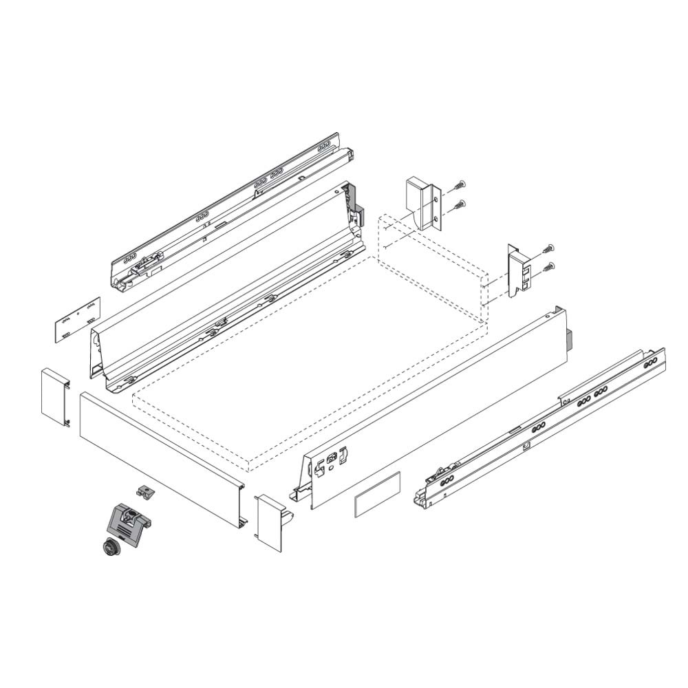 Blum 378M3502SA TANDEMBOX Intivo/Antaro için Sağ-Sol Takım Gri NL:350 mm