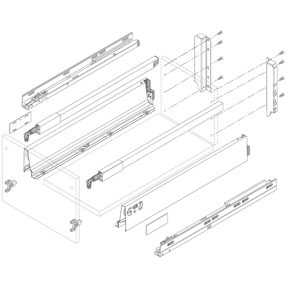 Blum 378M4002SA TANDEMBOX Intivo/Antaro için Sağ-Sol Takım Gri NL:400 mm