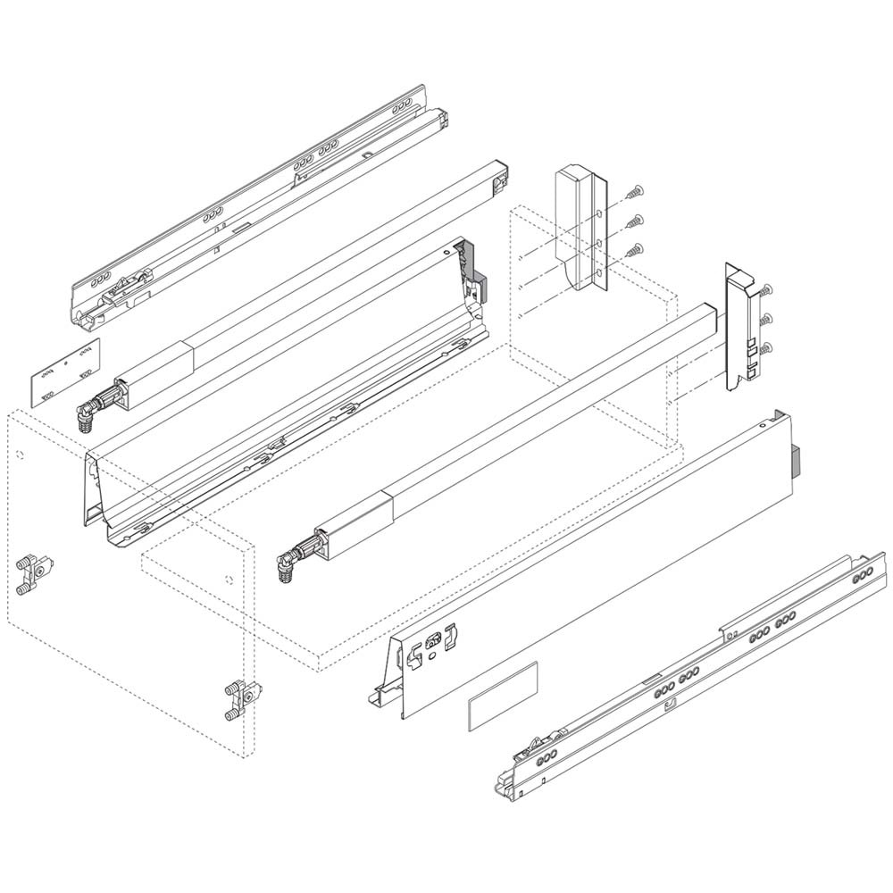 Blum 378M5502 TANDEMBOX Intivo/Antaro için Sağ-Sol Takım Gri 550 mm