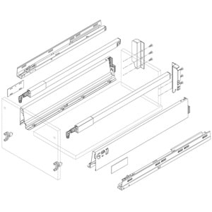 Blum 378M5502 TANDEMBOX Intivo/Antaro için Sağ-Sol Takım Gri 550 mm