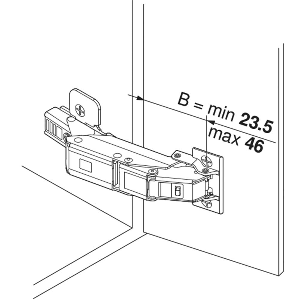 Blum 71B453T CLIP top BLUMOTION Frenli Tassız Menteşe 110° Siyah (İnce Kapak için)