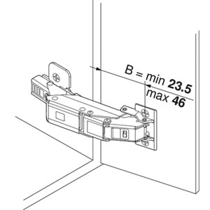 Blum 71B453T CLIP top BLUMOTION Frenli Tassız Menteşe 110° Siyah (İnce Kapak için)