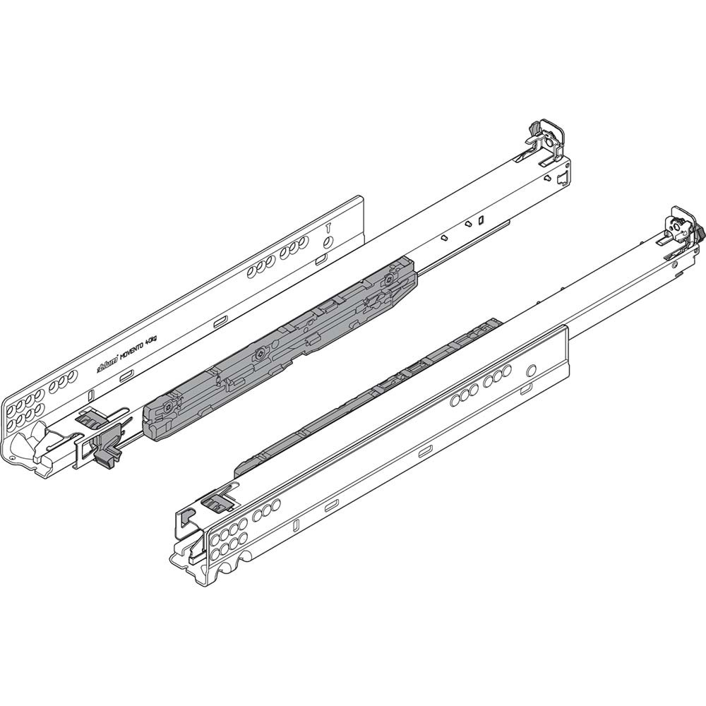 Blum 760H4000S MOVENTO ile BLUMOTION S Ahşap Çekmece Ray Takımı 40 Kg NL:400 mm