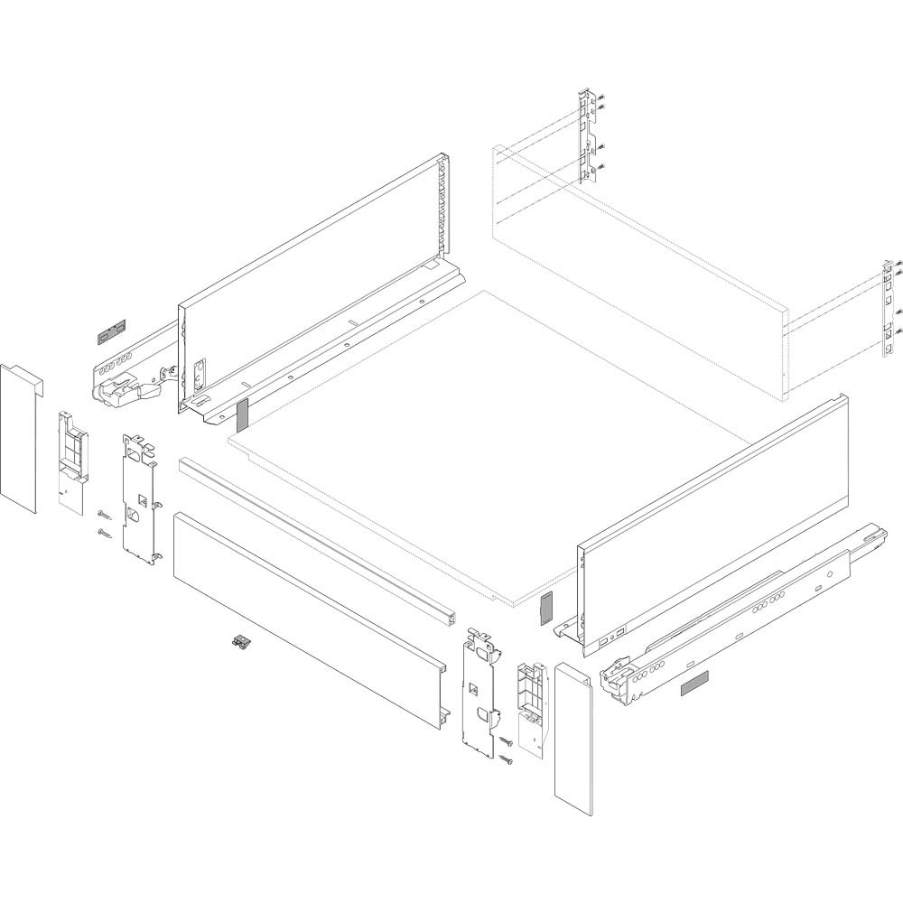 Blum 770C5502S LEGRABOX Pure Çekmece Yanı Takım Orion Gri Mat NL:550 mm