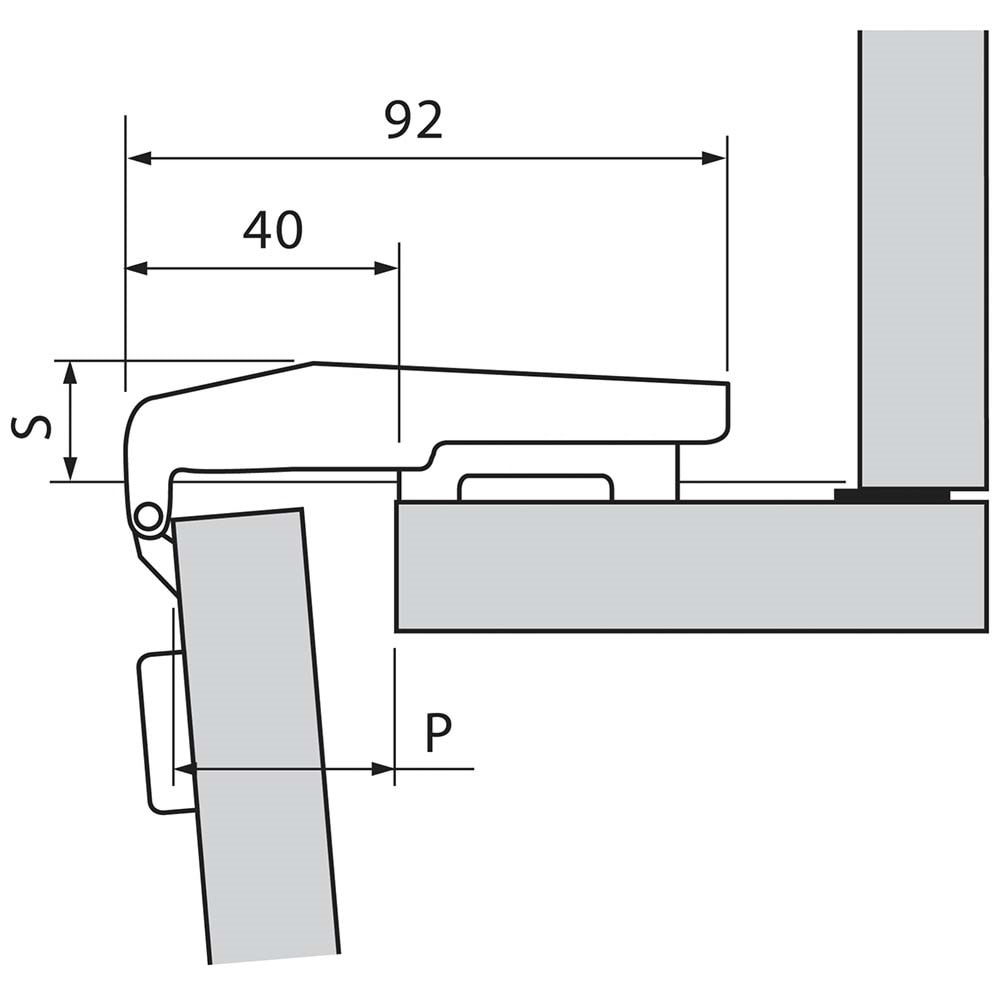 Blum 79T9550 CLIP top Kör Köşe Kapak Menteşesi 95°