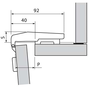 Blum 79T9550 CLIP top Kör Köşe Kapak Menteşesi 95°
