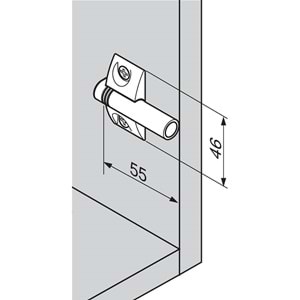 Blum 970.1501 BLUMOTION Haç Tipi Tekli Adaptör Plaka Gri