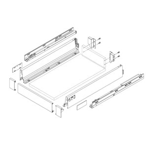 Blum Z30M000S.04 TANDEMBOX ANTARO Bordürsüz Ahşap Arkalık Tutucu Beyaz Sağ-Sol Takım