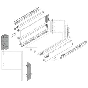Blum Z36D0080 TANDEMBOX Antaro D Yan Kapama Bağlantısı Sağ-Sol Takım Gri