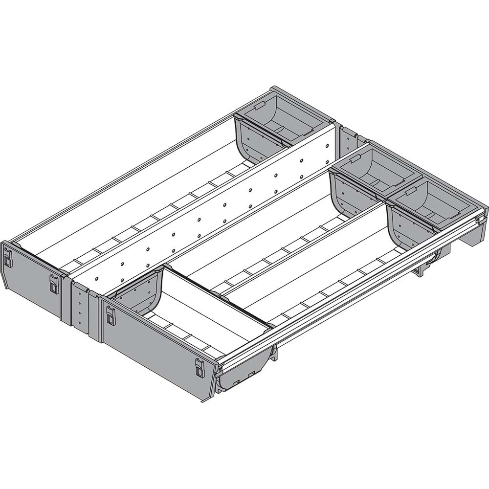 Blum ZSI.45VEI4 TANDEMBOX Çekmece için ORGA-LINE Çanak Seti Gri 45x45 cm