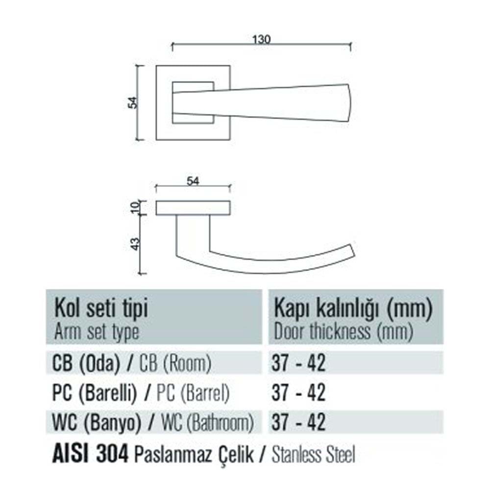 1021 K Saten Rozetli Yale (Dış) Kapı Kolu