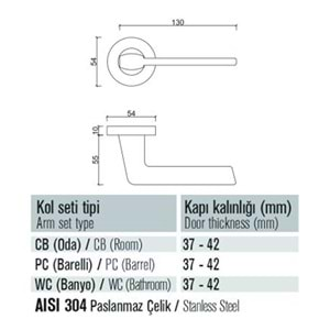 1031 Saten Rozetli Oda Kapı Kolu