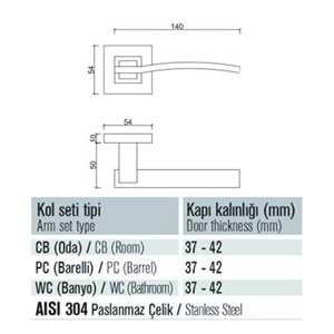 1403 K Pvd Mat Altın Rozetli Oda Kapı Kolu