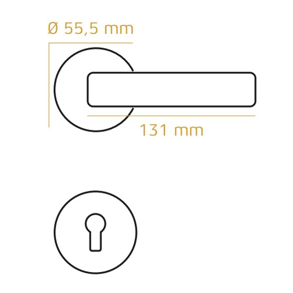 Doğanlar Rodos Zamak Saten Rozetli Oda Kapı Kolu M52