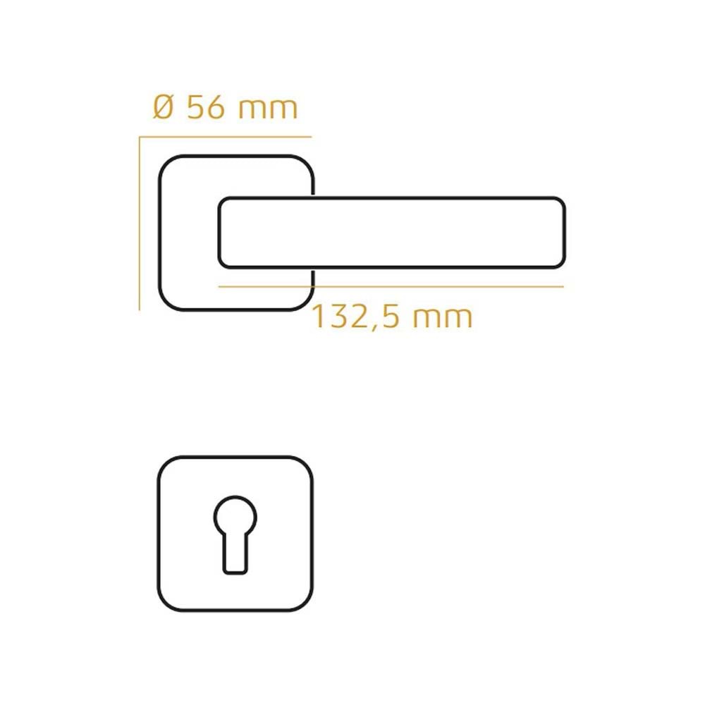 Doğanlar Pera Zamak Mat Siyah Rozetli Wc Kapı Kolu PKZ