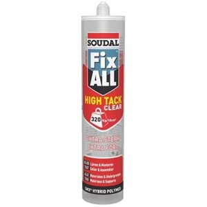 Soudal Fix All High Tack Cristal Süper Güçlü Yapıştırıcı Şeffaf 290 ml (131118)