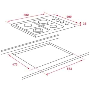 Teka HLX 60 4G AI AL Paslanmaz Çelik Ankastre Gazlı Ocak Kalktı