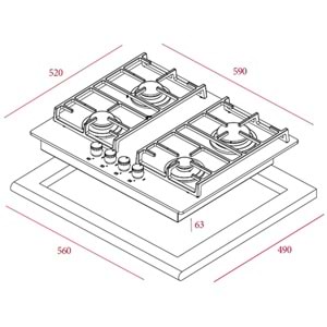 Teka PAC 60 4G AI AL CI Beyaz Kristal Cam Ankastre Gazlı Ocak KALKTI